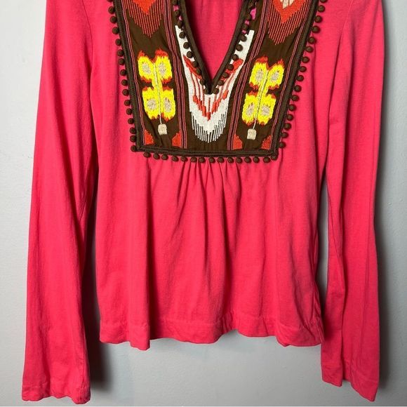 Tory Burch Pink Embroidered Boho Top - Picture 7 of 10